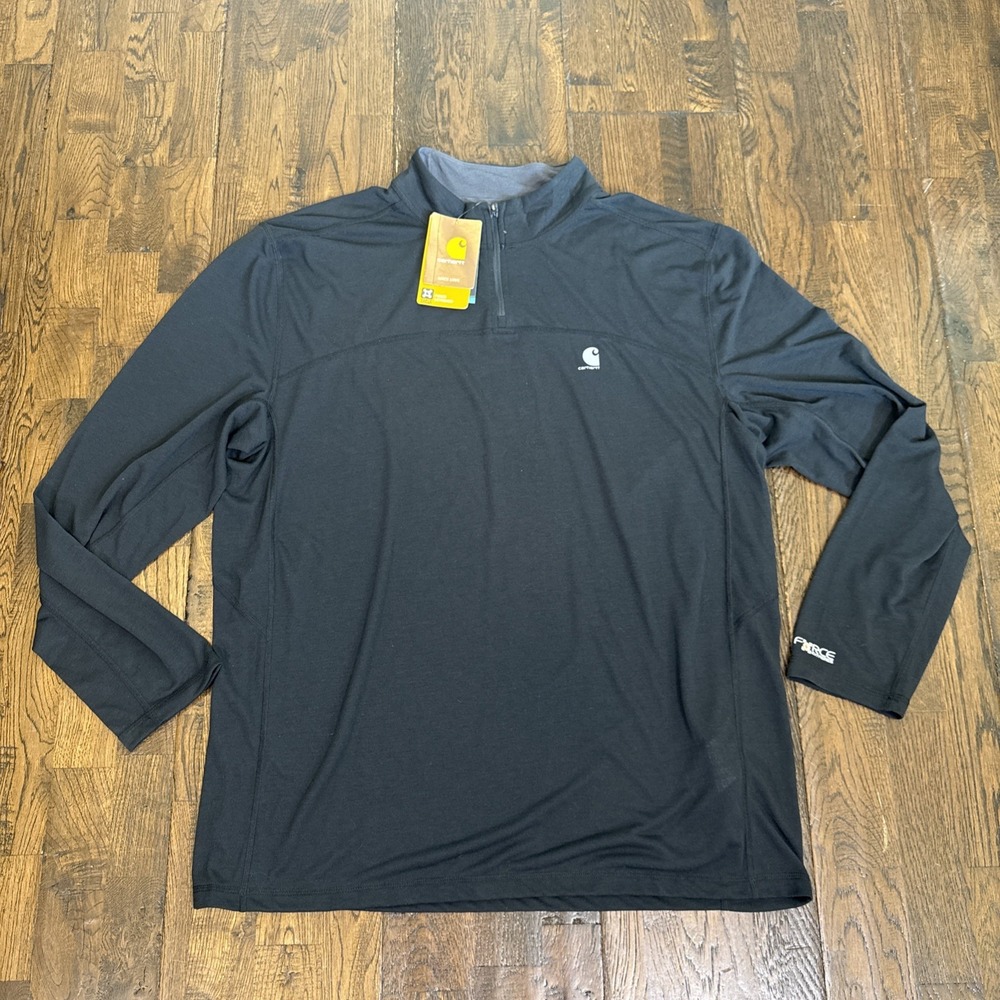 Carhartt Force Extremes Black 1/4 Zip Long Sleeve Relaxed Fit XL 102051-001 NEW